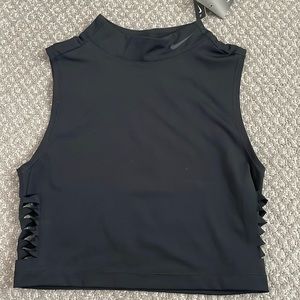 Nike Pro Dri-fit Black Workout Mock Neck Top